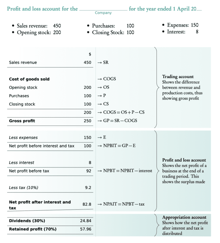 The profit and loss account